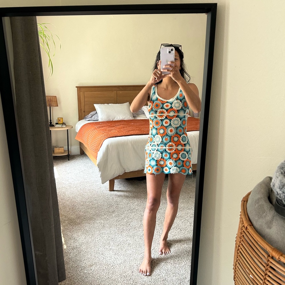 Crochet mini dress
